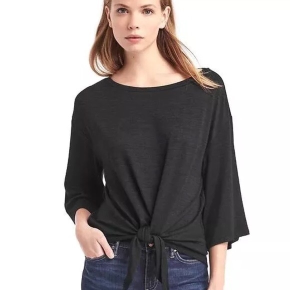 GAP Tops - Gap • Softspun black tie front tee
